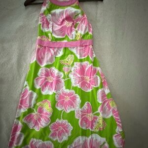 Lilly Pulitzer SZ 2 Vintage Halter A-Line Dress